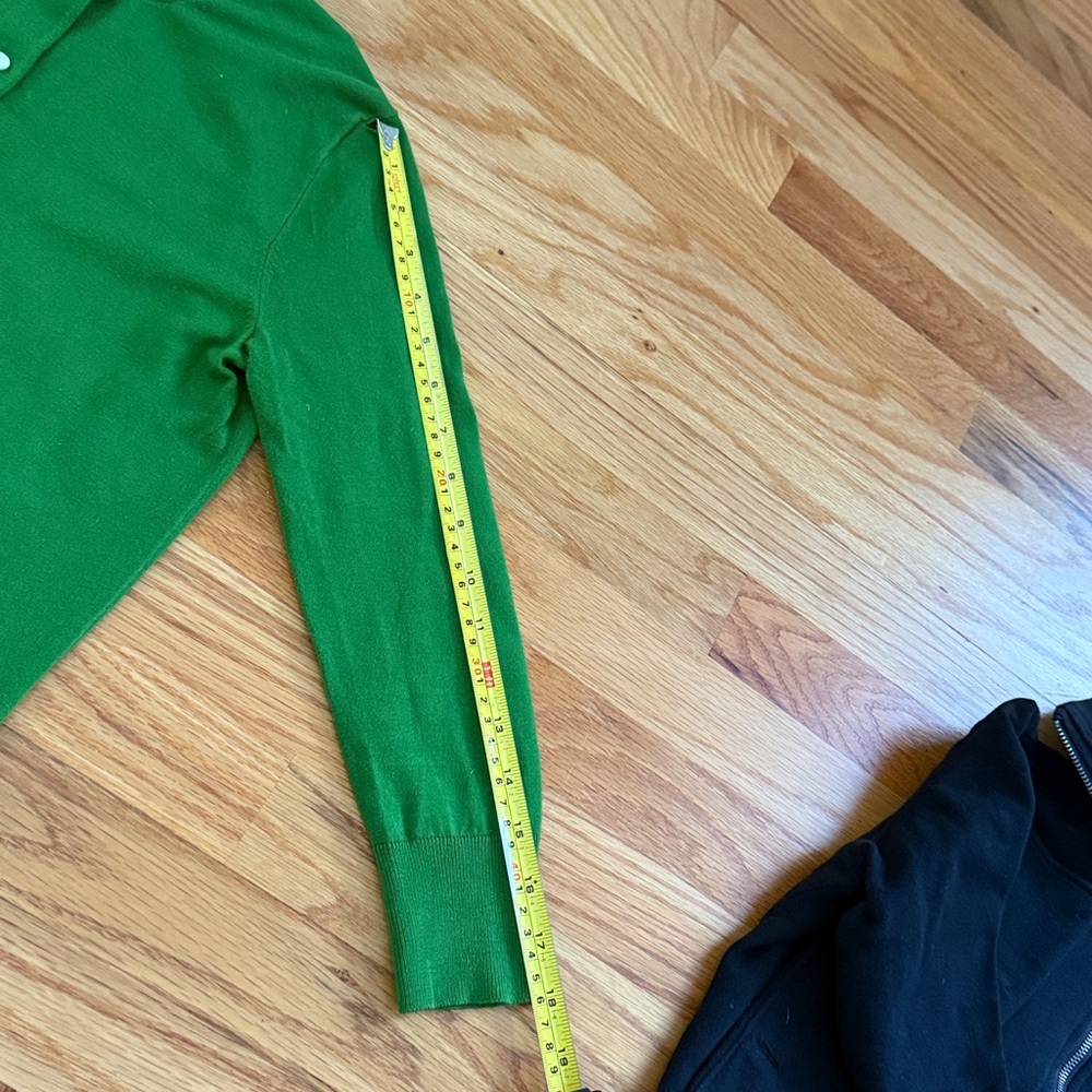 J. Crew Vibrant Green Cardigan, 3/4 sleeve, light weight - Picture 3 of 6
